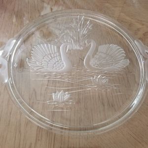 Crystal SWAN Platter by Mikasa, West Germany.